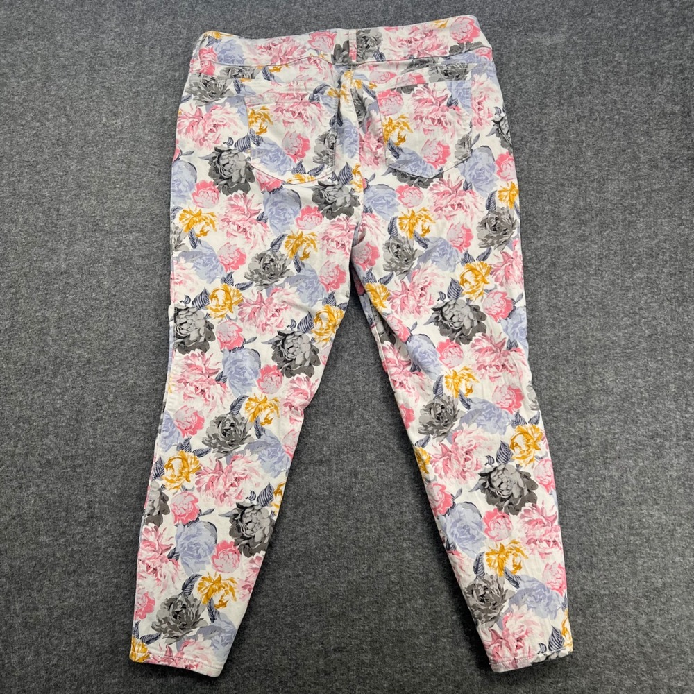 Torrid Denim Floral Print Jeggings Womens 20R Pink Yellow Blue Skinny High Rise - Picture 7 of 16